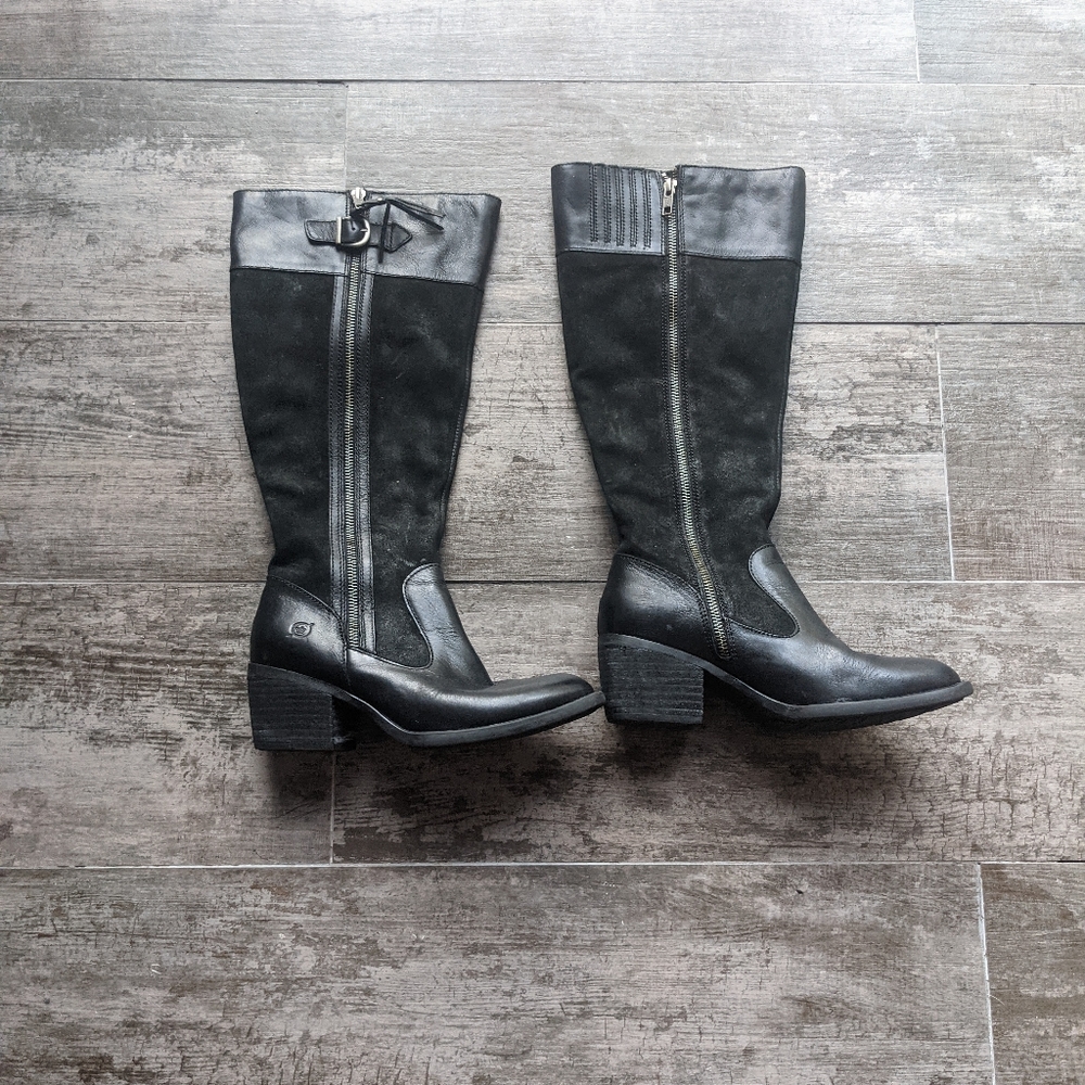 BORN Uchee Two Side Zipper Suede Leather Knee High Boots